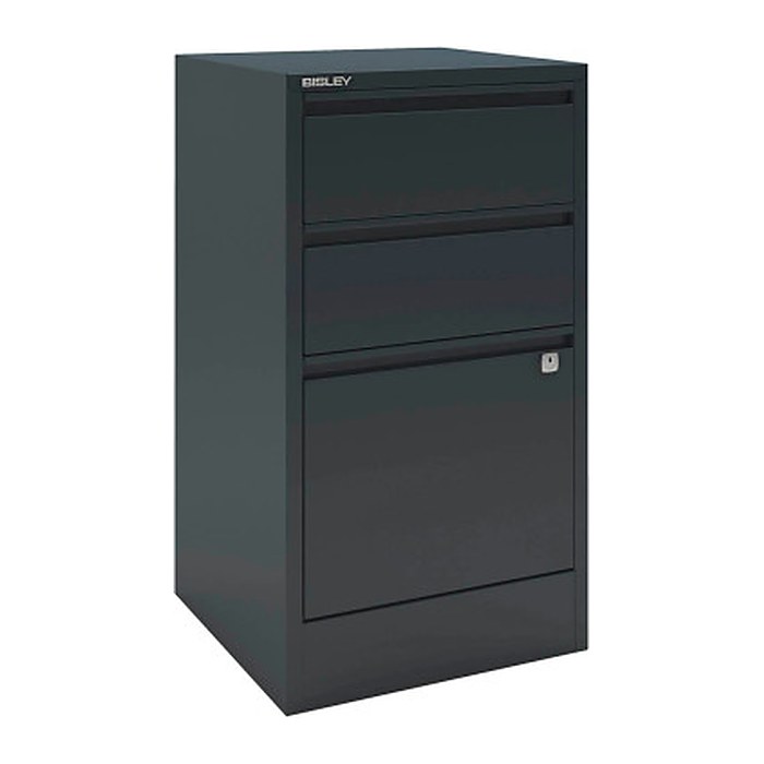 BISLEY Home Hängeregistraturschrank anthrazit 3 Schubladen 41,3 x 40,0 x 67,2 cm, 1 St.