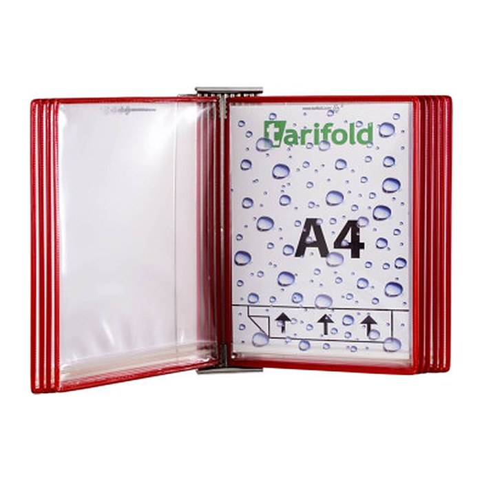 tarifold Wand-Sichttafelsystem 414263 DIN A4 rot mit 10 St. Sichttafeln, 1 St.