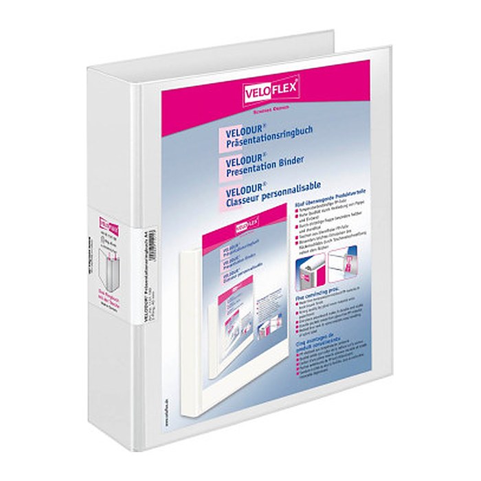 VELOFLEX VELODUR® Präsentationsringbücher 2-Ringe weiß 6,0 cm DIN A4, 10 St.