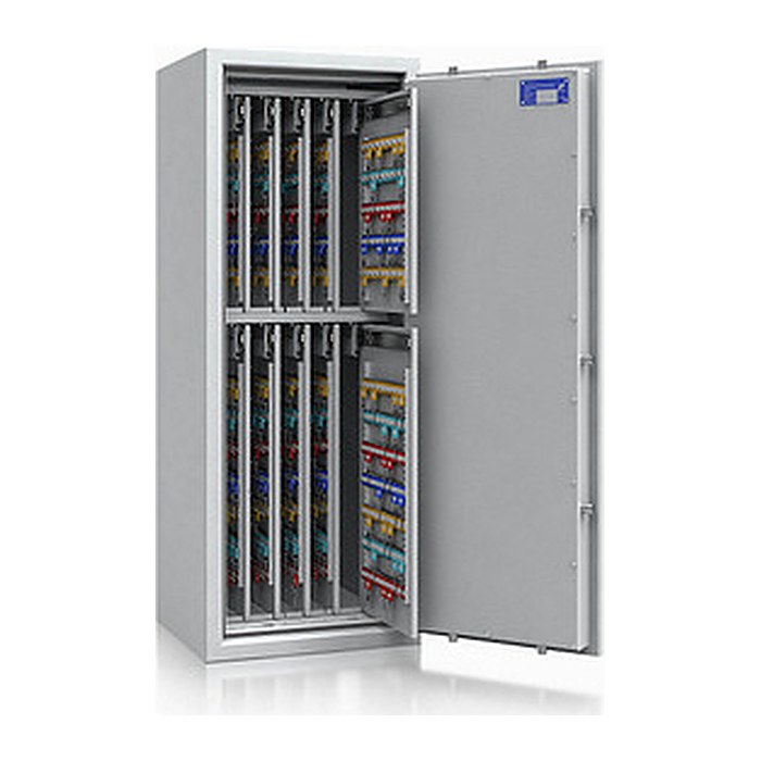 ISS safe4key Schlüsseltresor lichtgrau mit 1040 Haken, Doppelbartschloss, 50,0 x 42,0 x 130,0 cm, 1 St.
