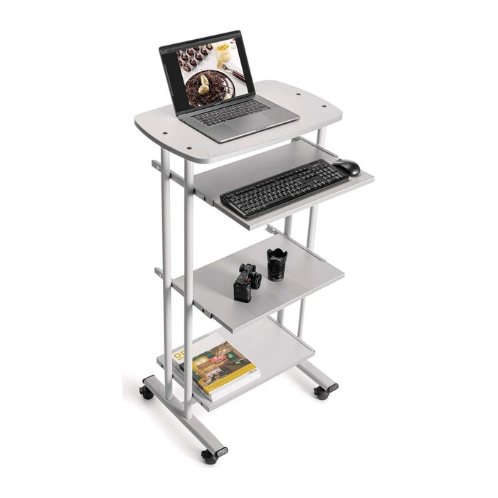 rocada PC-Tisch mit Rollen grau 68,0 x 53,0 x 126,0 cm