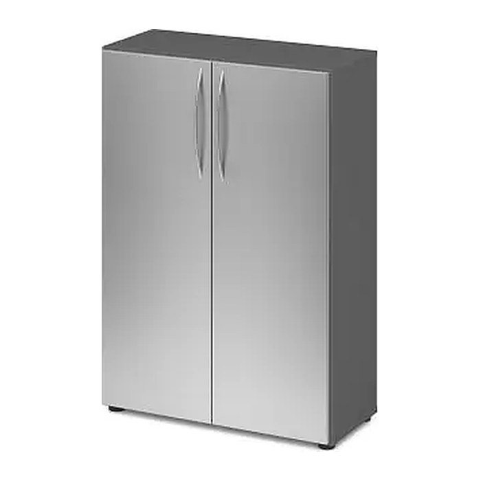HAMMERBACHER Aktenschrank 4550, V4550/G/S/BM grafit, silber 2 Fachböden 80,0 x 34,6 x 114,4 cm