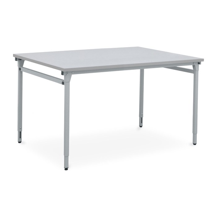 Klapptisch 4-Fuß höhenverstellbar – Gestell in Lichtgrau (1200 x 800 mm)