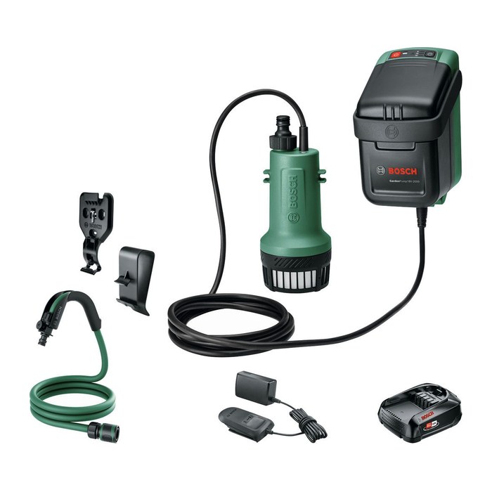 BOSCH Home & Garden Regenfasspumpe 18V-2000, mit 1 Akku
