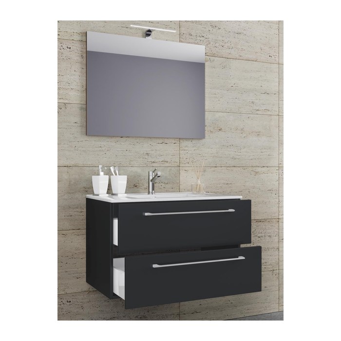 VCM my bath Badmöbel-Set 3-teilig Badinos 914328 schwarz 80,0 x 46,0 x 50,0 cm
