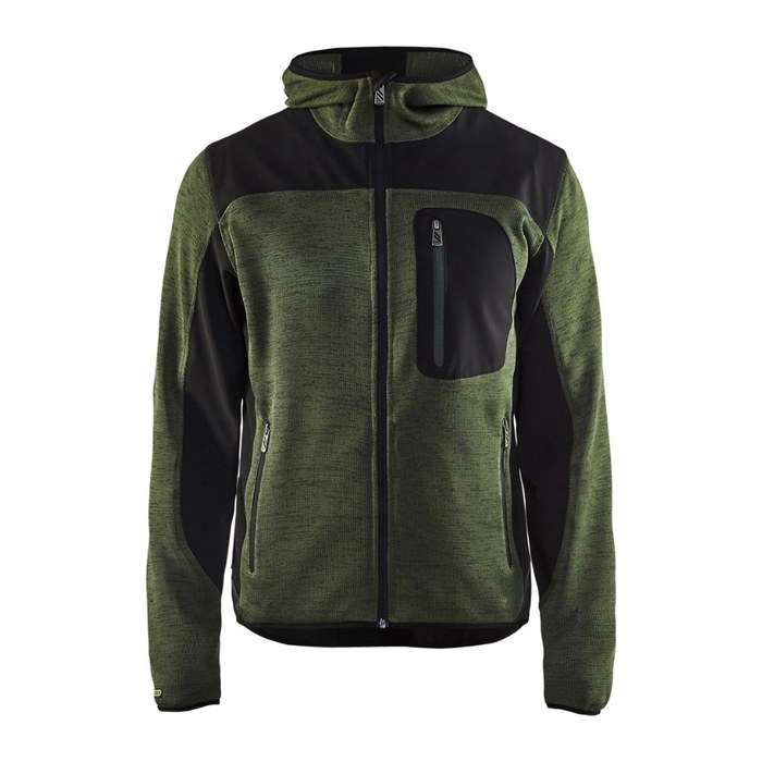 BLAKLÄDER® Herren Strickjacke 4930 armygrün/schwarz Größe XL
