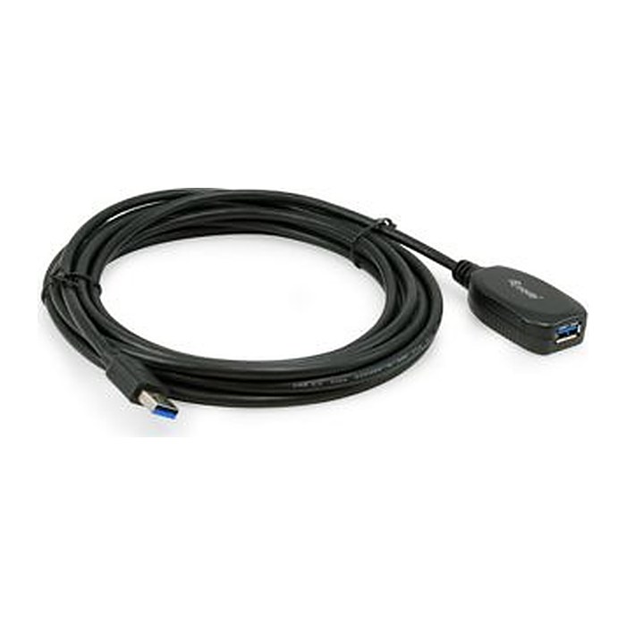 Equip Kabel USB-A3.0->A Akt. Erweiter. St/Bu 5.00m schwarz
