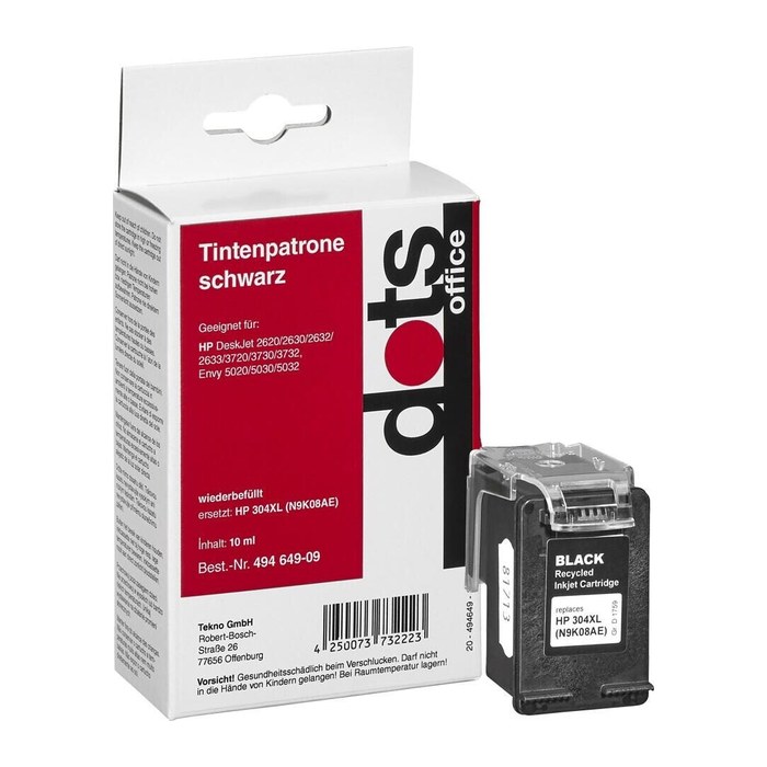 dots schwarz pigmentiert Druckerpatrone kompatibel zu HP 304XL (N9K08AE)