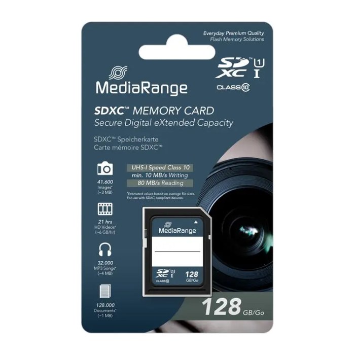 MediaRange SD Card 128GB SDXC CL.10 UHS-1