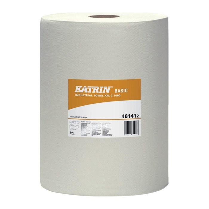 KATRIN Putztuchrolle Basic XXL 3 1000 3-lagig weiß, 1000 Blätter, 1 Rolle