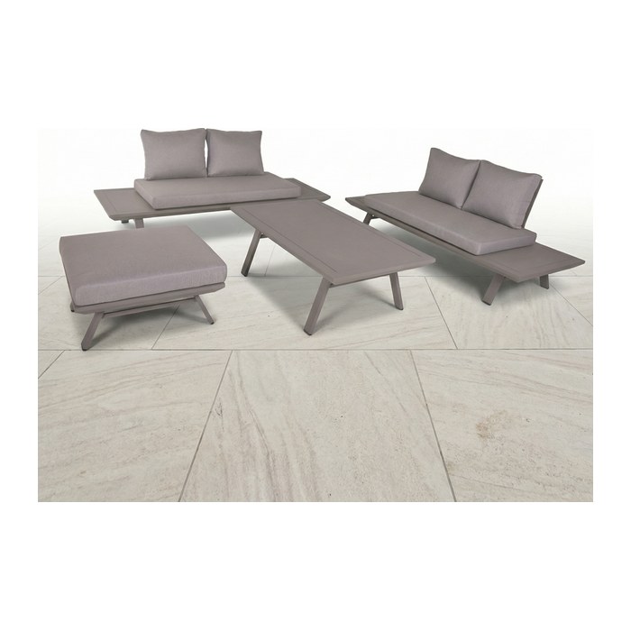 Garden Pleasure Loungegruppe CELIA taupe, grau Metall, 11-teilig