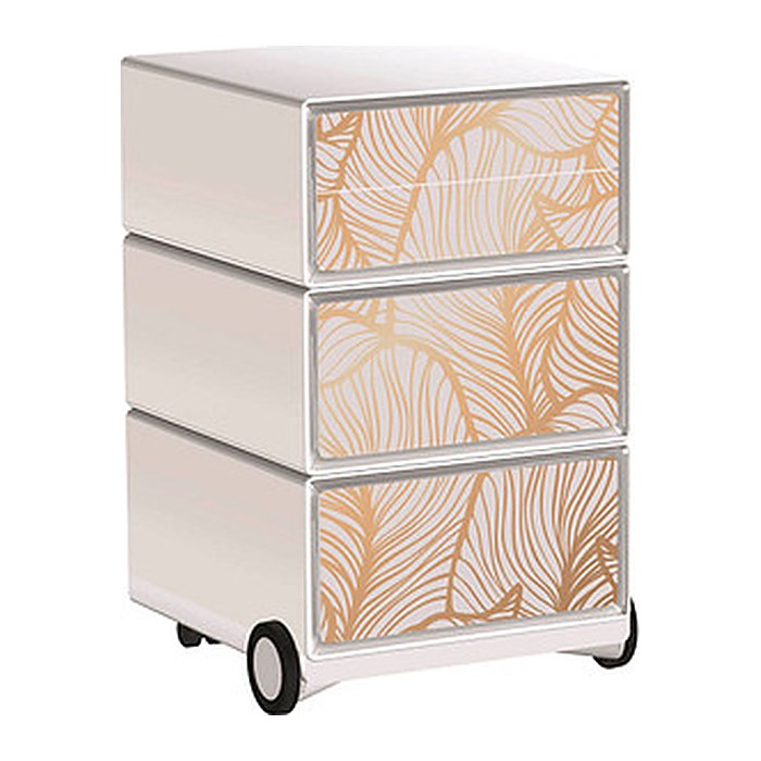 PAPERFLOW easyBox Classic Chic Rollcontainer weiß, bunt 61431 4 Auszüge 39,0 x 43,6 x 64,2 cm
