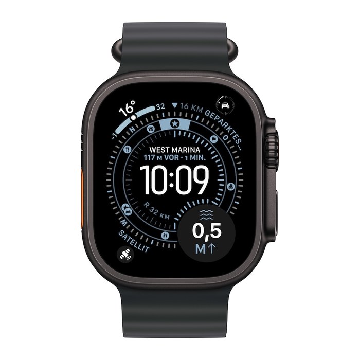 Apple Watch Ultra 3 Ocean Armband maritimblau, schwarz