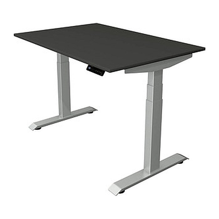 Kerkmann Move 4 elektrisch höhenverstellbarer Schreibtisch anthrazit rechteckig, T-Fuß-Gestell silber 120,0 x 80,0 cm