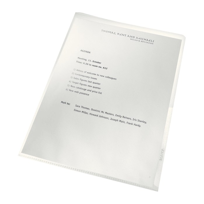 LEITZ Sichthüllen Recycle 4001 DIN A4 transparent genarbt 0,14 mm, 25 St.