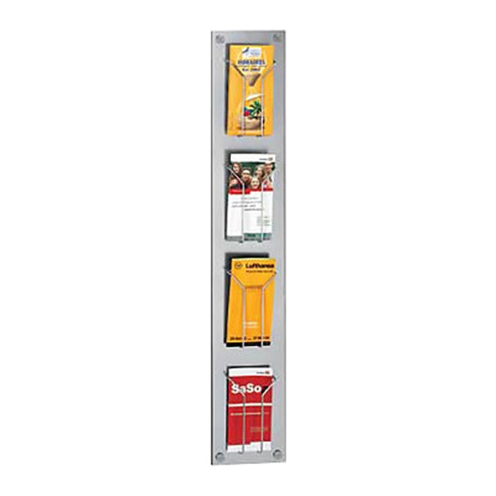 Kerkmann Wandprospekthalter alu 1/3 DIN A4 4 Fächern 18,0 x 6,5 x 102,0 cm, 1 St.