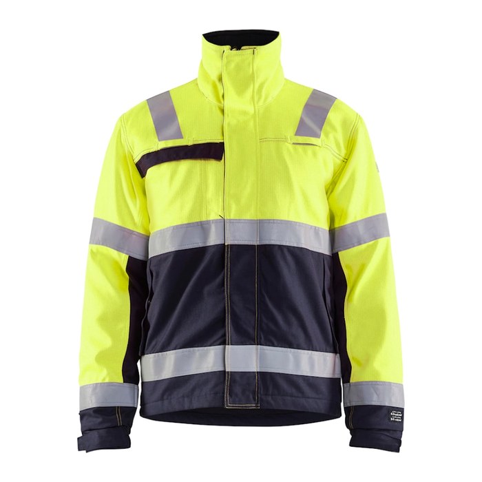 BLAKLÄDER® unisex Warnjacke Winter 4069 gelb, marine Größe M