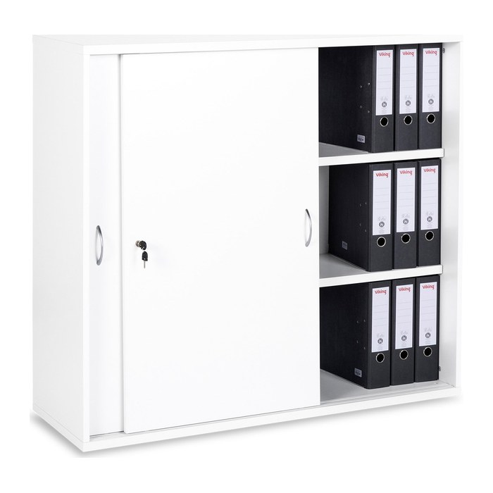 Schiebetürenschrank aus Holz – 3 OH – Weiß