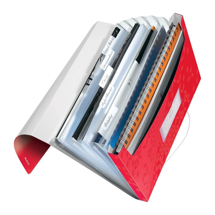 LEITZ Fächermappe WOW 4589 6 Fächer rot, 1 St.