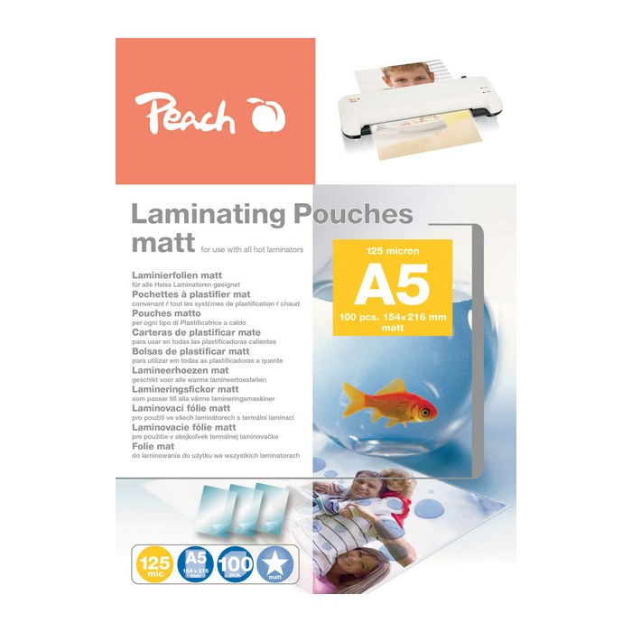 Peach Laminierfolien A5 (154x216mm), 125mic, matt