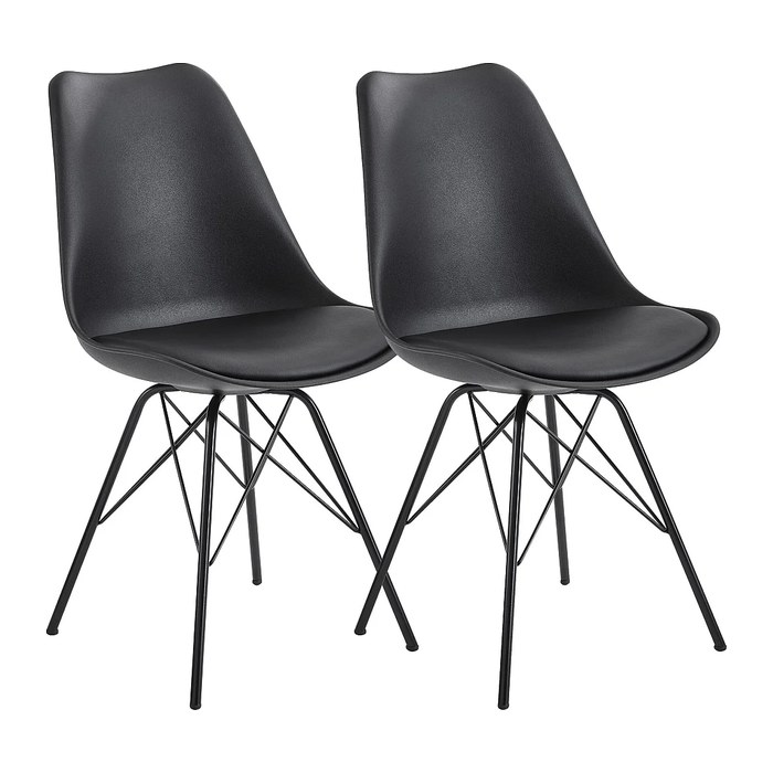 WOHNLING Esszimmerstühle WL6.183 schwarz Kunstleder, 2 St.