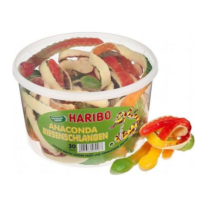 HARIBO Anaconda Riesenschlangen Fruchtgummi 1,2 kg, 30 St.