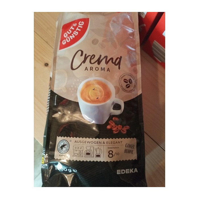 GUT&GÜNSTIG Crema Aroma Kaffeebohnen, Arabicabohnen kräftig, 1 kg