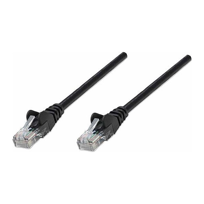 INTELLINET Patchkabel RJ45 U/UTP Cat5e 10m Hebelschutz schw