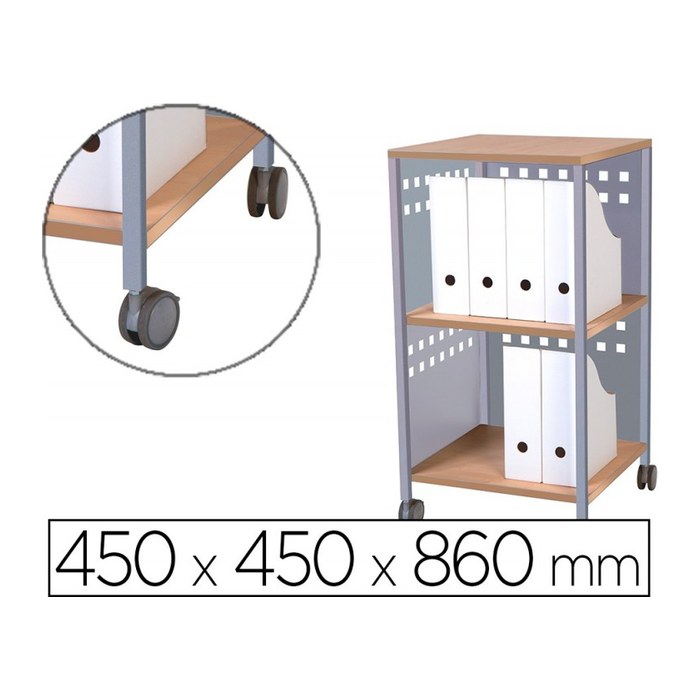 rocada Bürowagen buche 3 Ebenen 45,0 x 45,0 x 86,0 cm