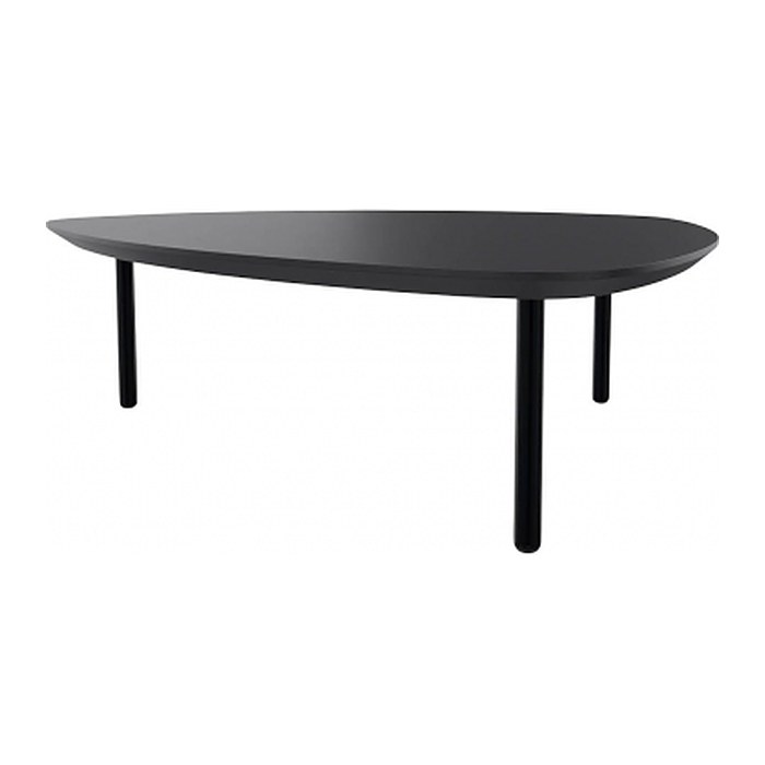 fm TRESTA Beistelltisch dreieckig abgerundet MDF-Platte schwarz 98,0 x 91,0 x 31,0 cm, 1 St.