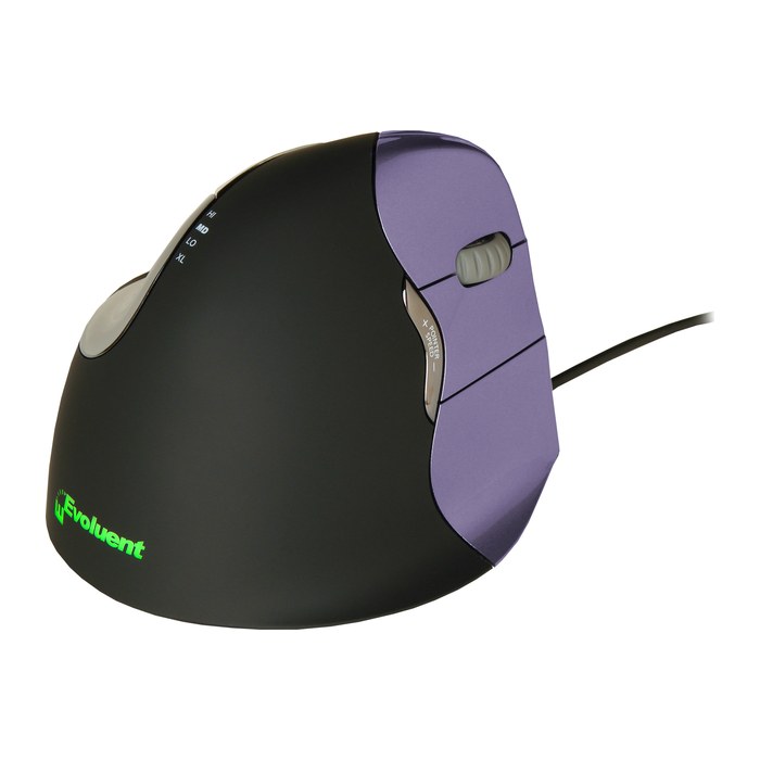 BAKKER ELKHUIZEN Evoluent 4 Small Maus ergonomisch kabelgebunden lila, schwarz