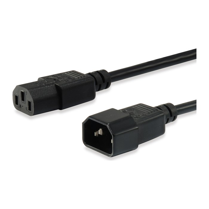 Equip Kaltgeräteverl.-Kabel IEC C14->IEC C13 St/Bu 1.80m PVC Polybeutel