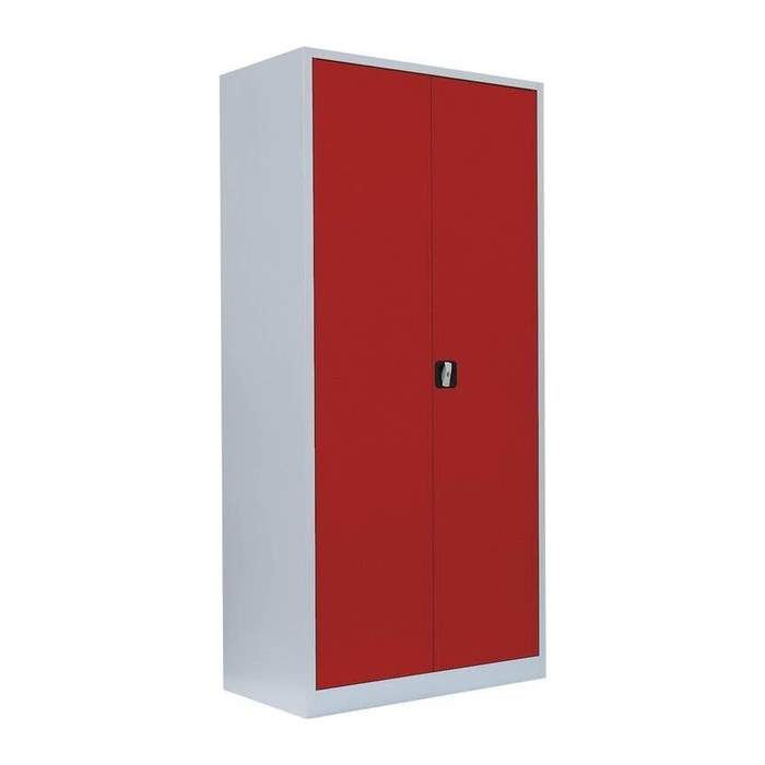 LÜLLMANN Stahlschrank 530364 feuerrot, lichtgrau 4 Fachböden 92,5 x 60,0 x 195,0 cm, aufgebaut, 1 St.