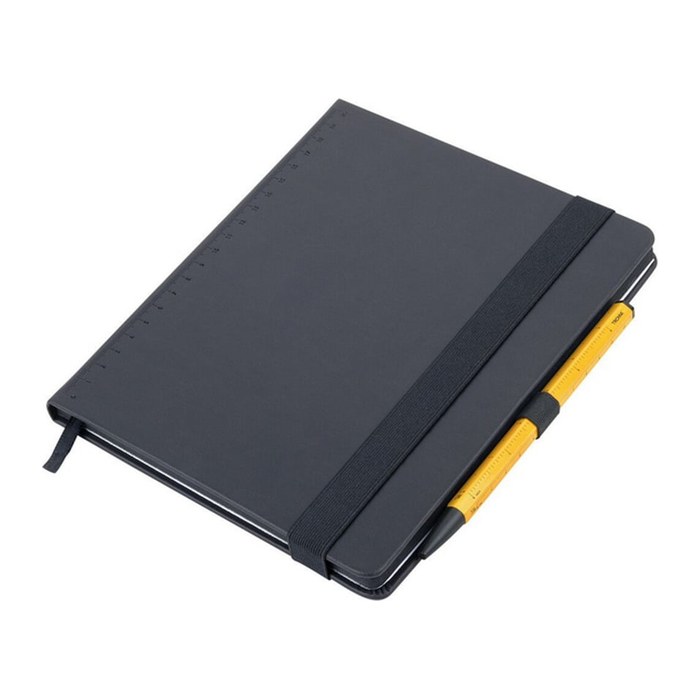 TROIKA Notizblock BLACK SLIMPAD A5 gelber Stift