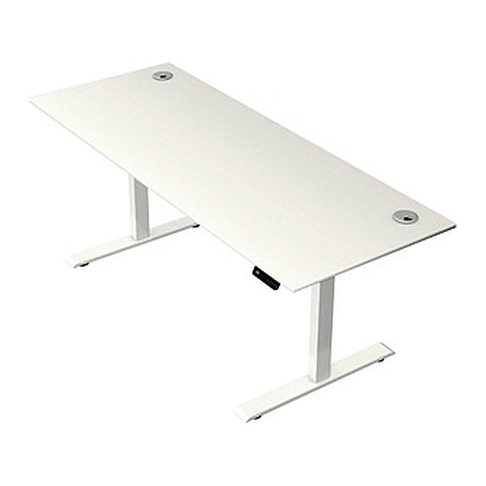 Kerkmann Move 2 Plus elektrisch höhenverstellbarer Schreibtisch weiß rechteckig, T-Fuß-Gestell weiß 200,0 x 80,0 cm