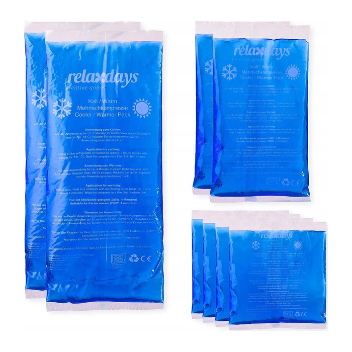 relaxdays Kühlpad-Set 8er 10026303_0 blau, 1 Set