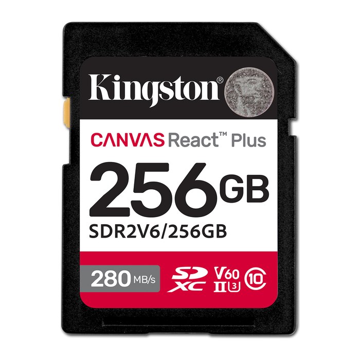 SD Card 256GB Kingston SDXC React+ 280R/150W Reader retail