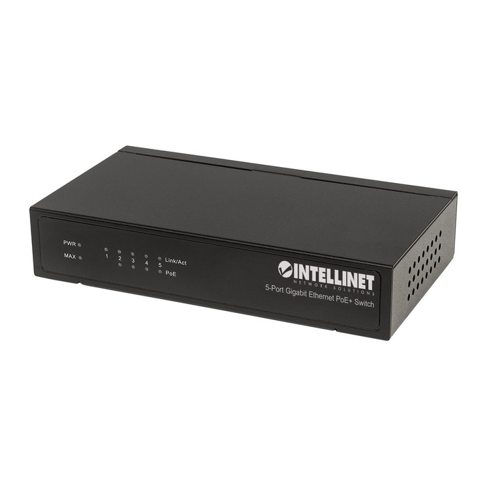 INTELLINET PoE+ Switch 5-Port Gigabit Ethernet 60W Desktop