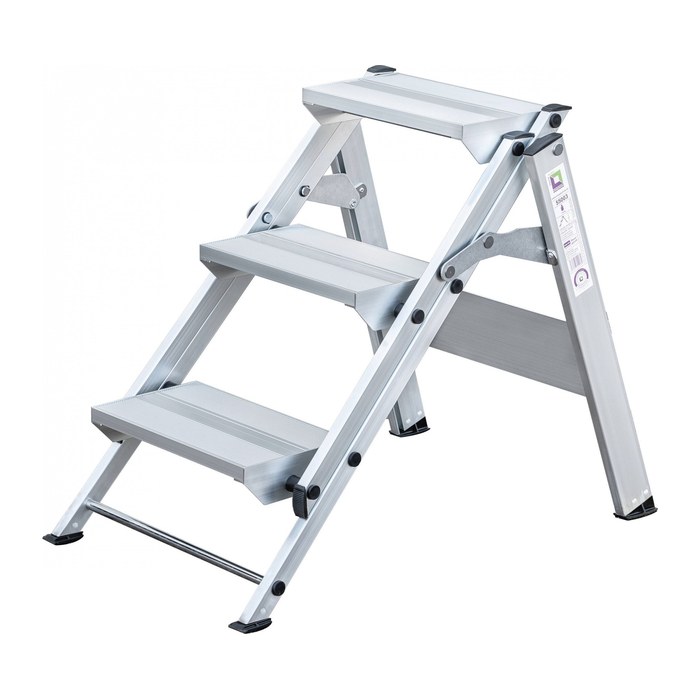 MUNK Klapptritt 55003 silber 3 Stufen, H: 64,0 cm