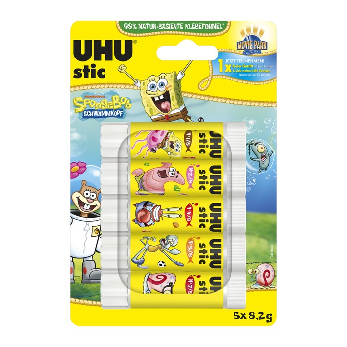 UHU stic SpongeBob Schwammkopf Klebestifte 8,2 g, 5 St.