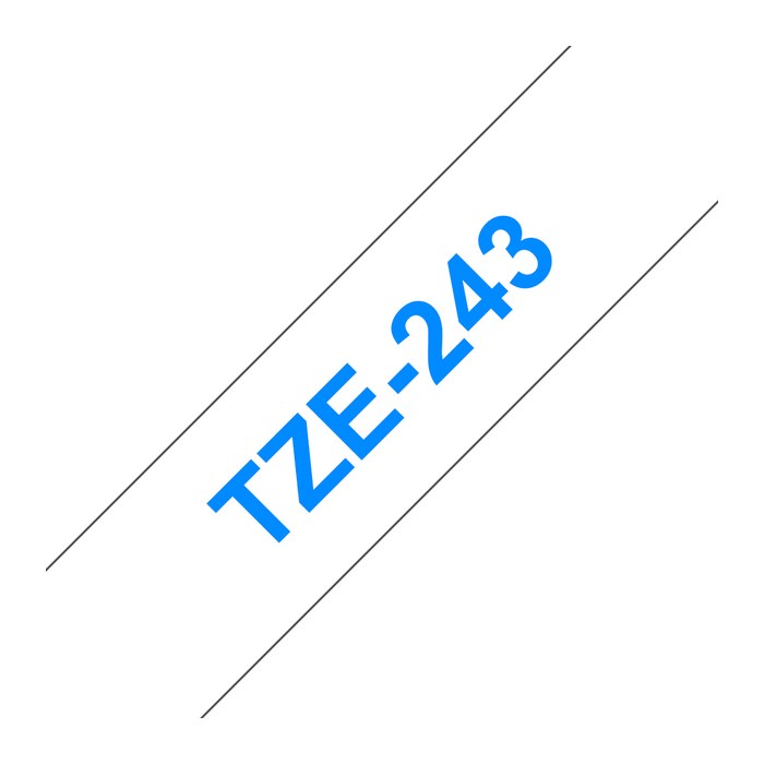 brother Schriftband TZe-243 TZE243, 18 mm, blau auf weiß, 1 St.