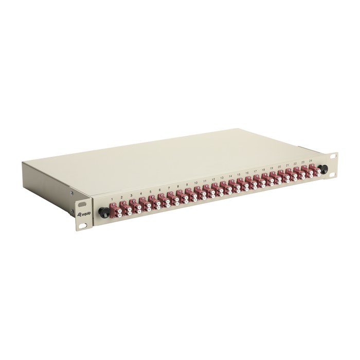 Equip LWL-Spleißkasten 24-Port LC-Duplex OM4 1U komplett gr