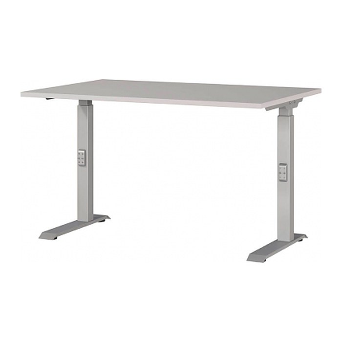 GERMANIA DOWNEY höhenverstellbarer Schreibtisch kaschmir rechteckig, C-Fuß-Gestell silber 120,0 x 80,0 cm