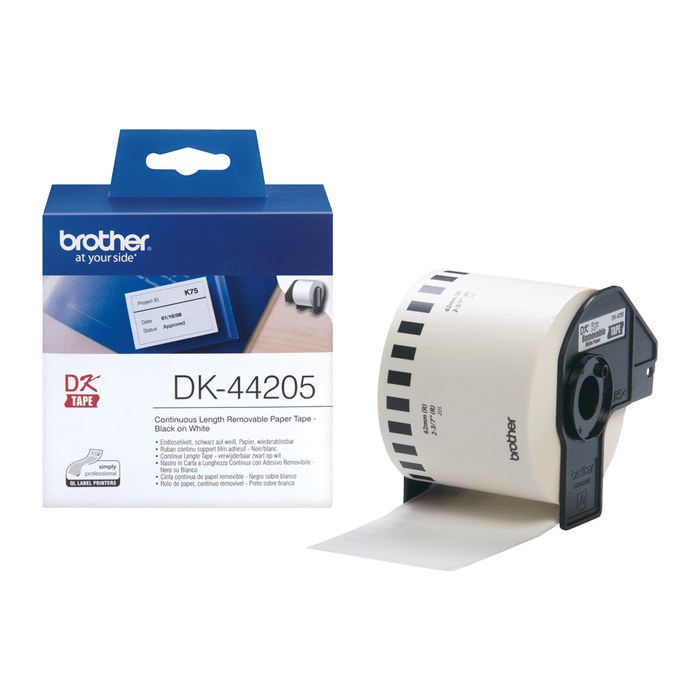 brother Endlospapierrolle für Etikettendrucker DK44205 weiß, 62,0 mm x 30,48 m, 1 Rollen