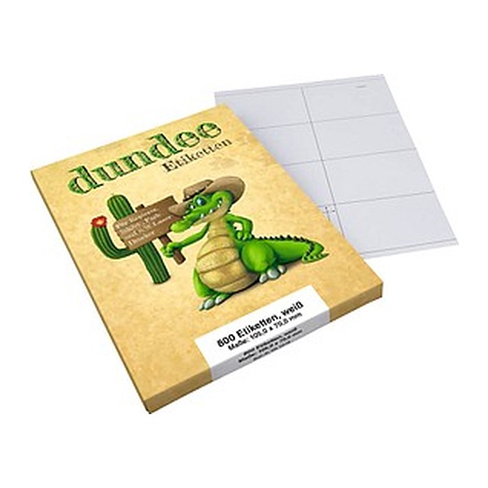 dundee Etiketten weiß 105,0 x 70,0 mm, 100 Blatt