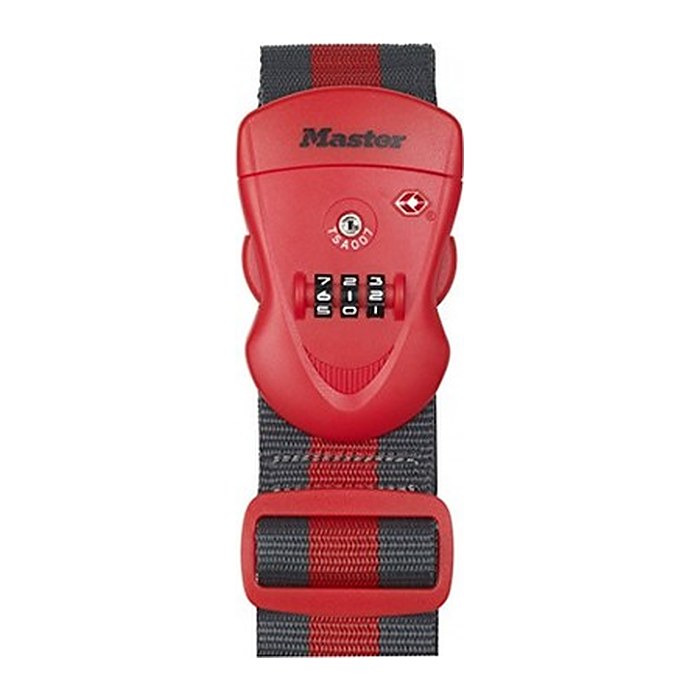 MASTER LOCK Gepäckgurt mit Zahlenschloss Rot, 190x6,5x4,8cm
