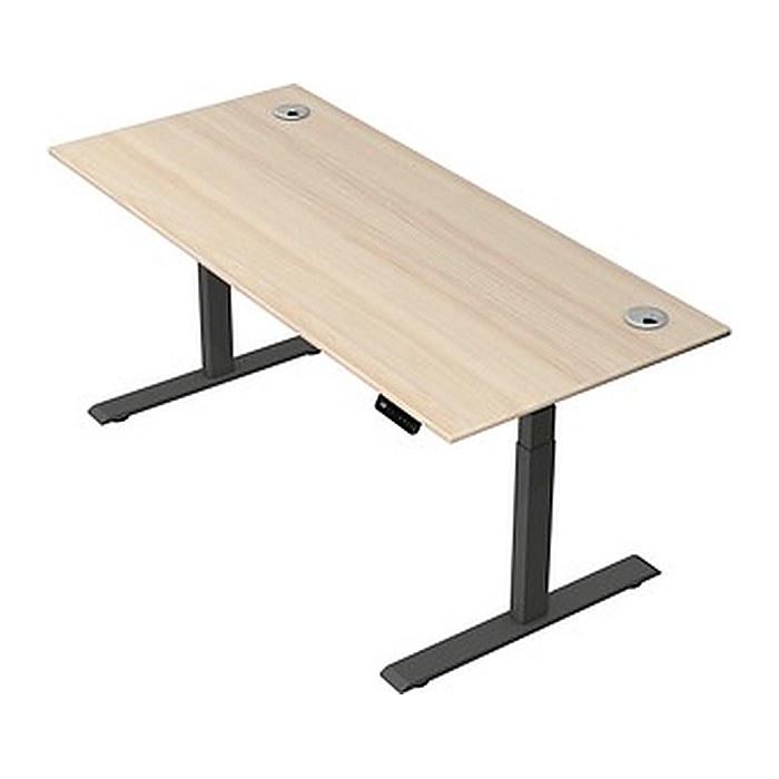 Kerkmann Move 2 Plus elektrisch höhenverstellbarer Schreibtisch ahorn rechteckig, T-Fuß-Gestell anthrazit 180,0 x 80,0 cm