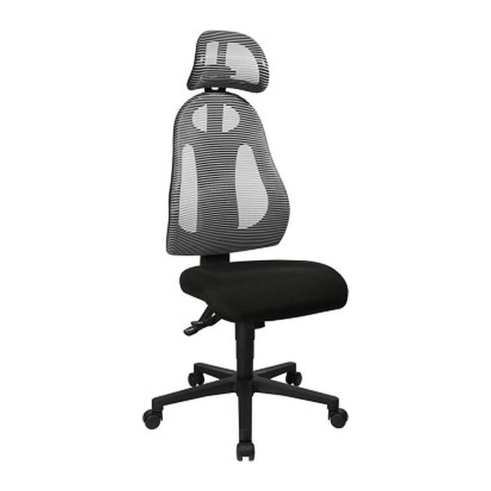 Topstar Bürostuhl Free Art mit Kopfstütze, FR100 G208X Stoff grau, Gestell schwarz
