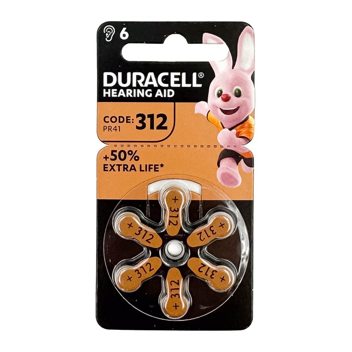 DURACELL Knopfzellen 312 AC Zink-Luft 1,45 V, 6 St.