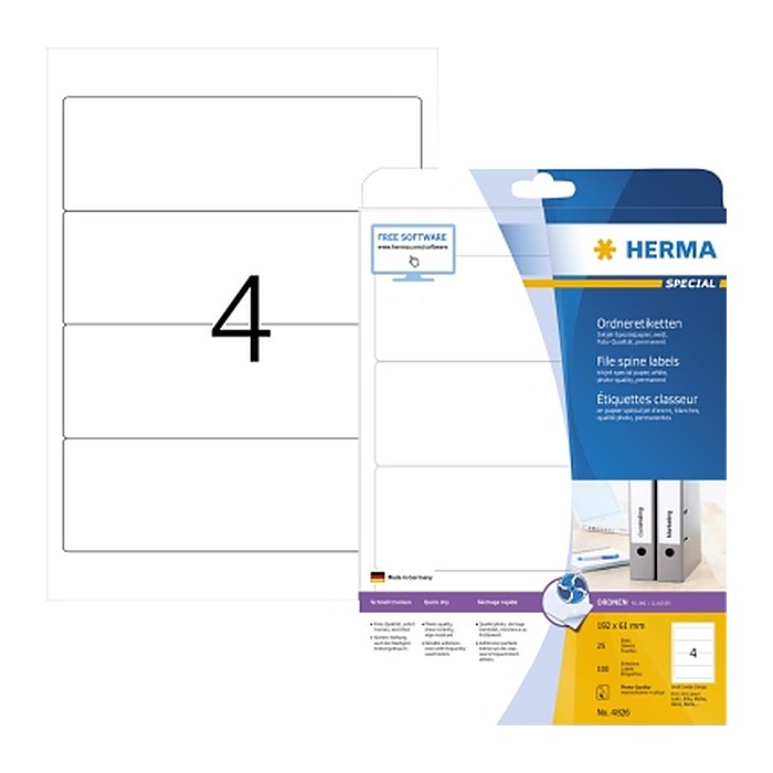 HERMA Ordneretiketten 4826 weiß, 25 Blatt